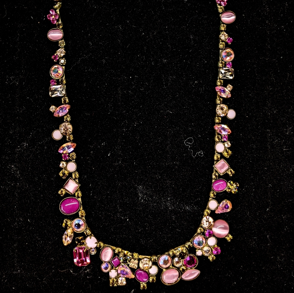 Sorrelli Pink Crystal Stones Adjustable Necklace